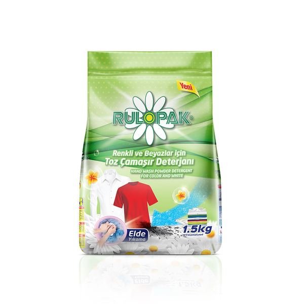 RULOPAK HAND WASH POWDER FOR COLOR AND WHITES 1,5 KG HAND WASH